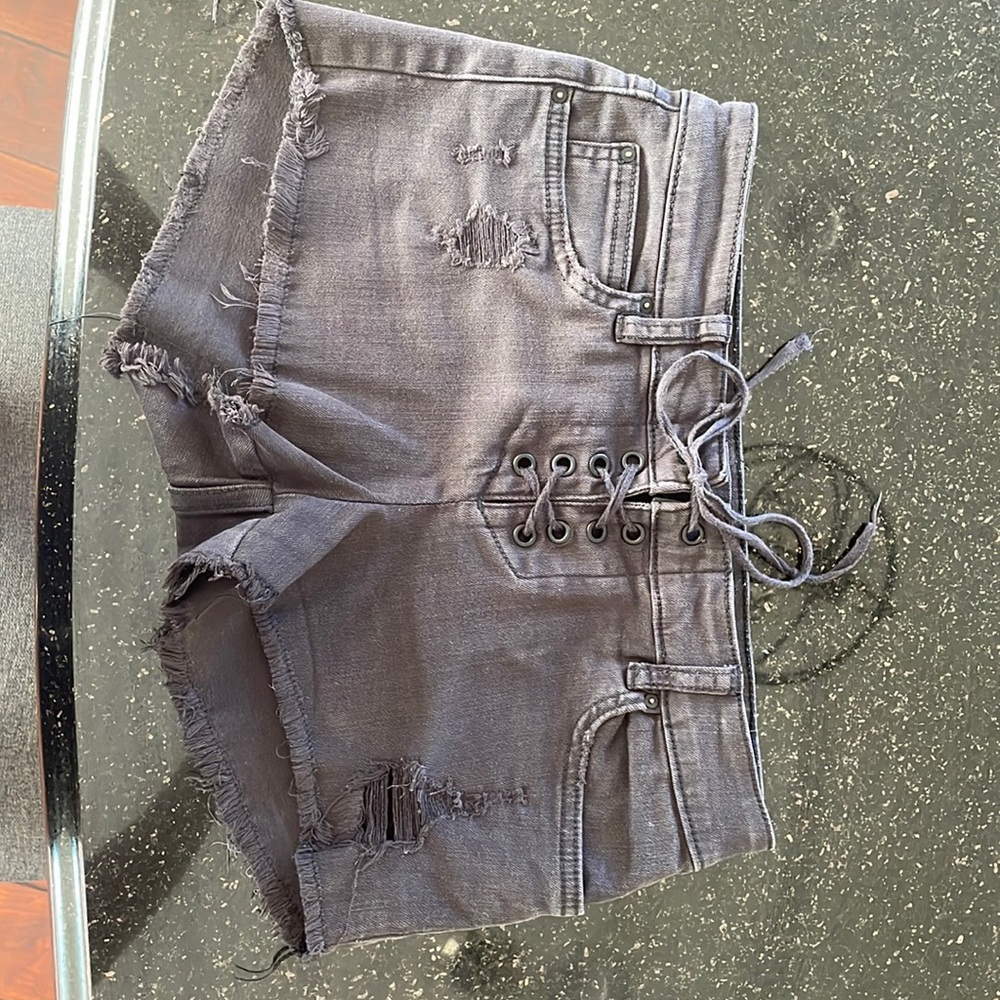 Billabong black lace up shorts
